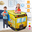 Kids Play Tent Foldable Pop Up School Bus Tent Portable Children Baby Play House W/ Carry Bag For Indoor Outdoor Use