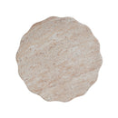Elegant Indoor/Outdoor Lightweight Concrete Side Table With Travertine - Beige by HouseOfZazla