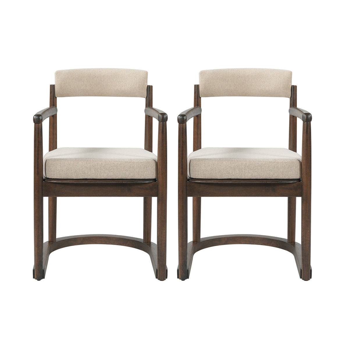 2 Pack Rubberwood Dining Arm Chairs, photo 5 of 10
