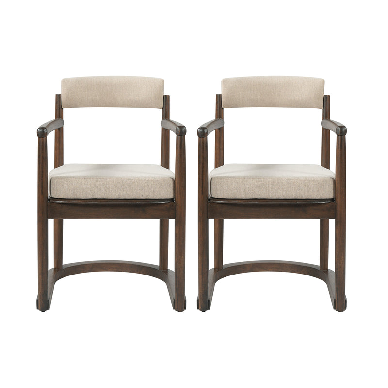 2 Pack Rubberwood Dining Arm Chairs, photo 5 of 10