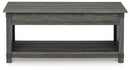 Freedan - Rect Lift Top Cocktail Table - Grayish Brown
