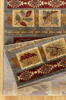 Nature's Nest - 5'3" X 7'3" Lodge Area Rug - Multi, Blue by HouseOfZazla
