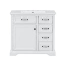 36" Bathroom Vanity With Sink, 2 Tip-Out Drawers, Soft Close Hinges by HouseOfZazla