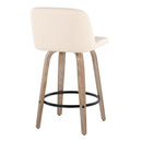 Toriano - Contemporary Fixed-Height Counter Stool & Swivel With Round Footrest (Set of 2)