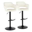 Margarite - Contemporary Adjustable Barstool With Swivel With Rounded T Footrest (Set of 2) by HouseOfZazla