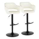 Margarite - Contemporary Adjustable Barstool With Swivel With Rounded T Footrest (Set of 2) by HouseOfZazla