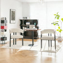 Modern Dining Upholstered Barrel Chair With Curved Back And Armrests by HouseOfZazla