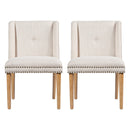 Light Luxury Rivet Upholstered Dining Chair Set of 2 by HouseOfZazla