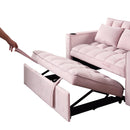 55.3" 4-1 Multi-functional Sofa Bed with Cup Holder and USB Port for Living Room or Apartments Pink