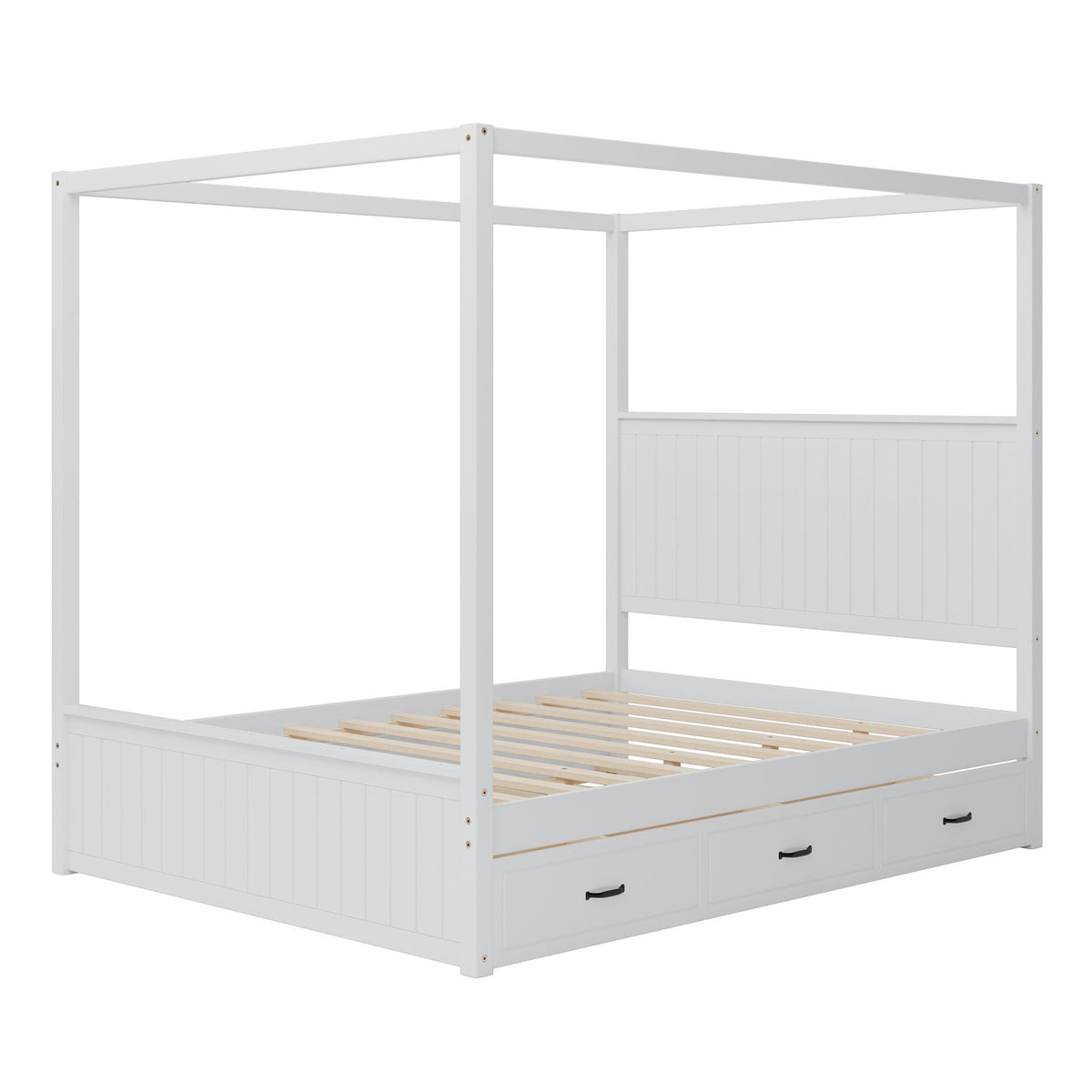 Canopy Platform Bed With Trundle And 3 Storage Drawers, photo 4 of 13