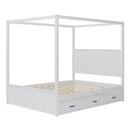 Canopy Platform Bed With Trundle And 3 Storage Drawers