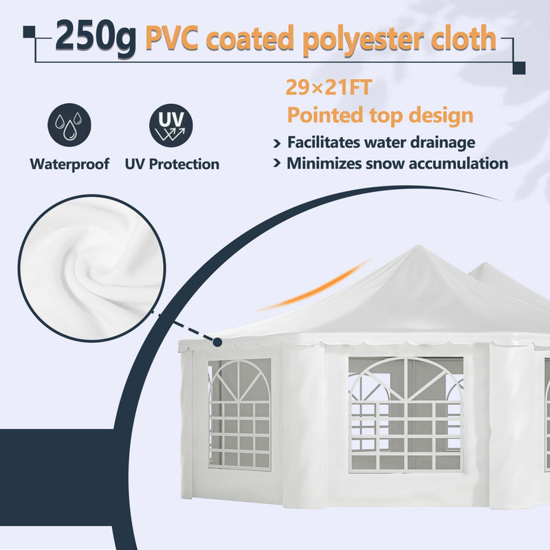 [29X21FT] Extra Large Heavy-Duty Outdoor Waterproof Party, Wedding Tent With Steel Frame (SAK53821)