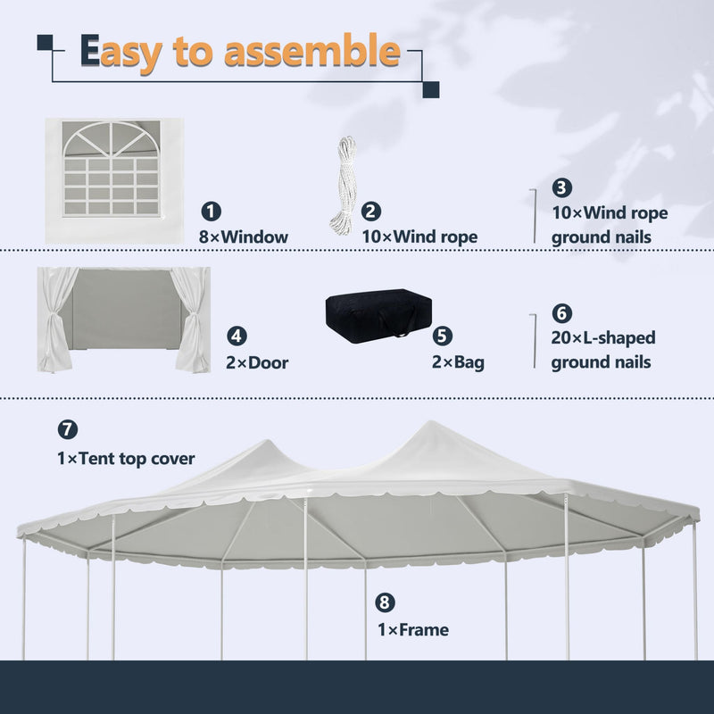 [29X21FT] Extra Large Heavy-Duty Outdoor Waterproof Party, Wedding Tent With Steel Frame (SAK53821)