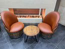 Whiskey & Wine Barrel Lounge Chair — Hidden Storage, Memory Foam, Rustic Brown Upholstery