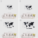 2D Wooden World Map Midnight