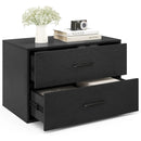 2-Drawer Stackable Horizontal Storage Cabinet Dresser Chest with Handles by LJGDeals