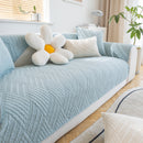 Quilted Geometric Cotton Sofa Cover, Non-Slip & Thick Padded Furniture Covers