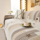 Geometric Chenille Sofa Throw Cover, Breathable Couch Protector with Tassel Fringe
