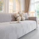 Modern Slipcovers Geometric Textured Stretchable Sofa Cover for Couch with Chaise by Slipcover KAS™