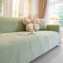 Modern Slipcovers Geometric Textured Stretchable Sofa Cover for Couch with Chaise by Slipcover KAS™