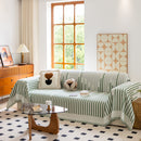 Boho Stripe Sectional Couch Cover Soft Chenille Sofa Slipcovers Blanket on The Sofa for Living Room