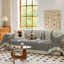 Boho Stripe Sectional Couch Cover Soft Chenille Sofa Slipcovers Blanket on The Sofa for Living Room by Slipcover KAS™