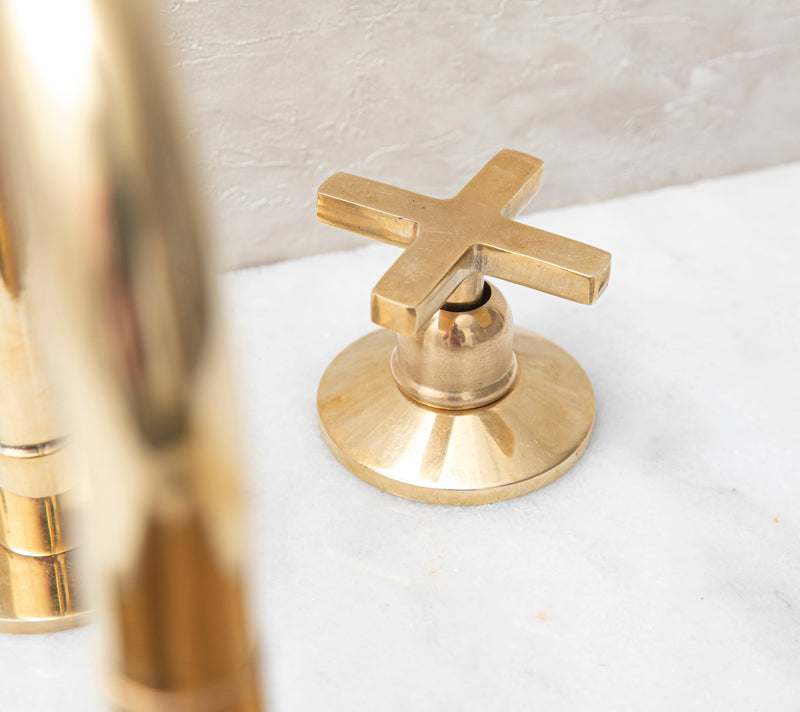 Deck Mount Brass Bathroom Faucet - BRASSMA