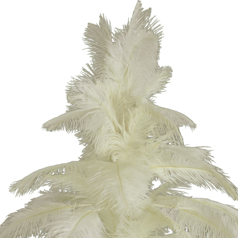 White Ostrich Feather Christmas Tree