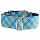 Blue Plaid Elite Velvet Dog Collar