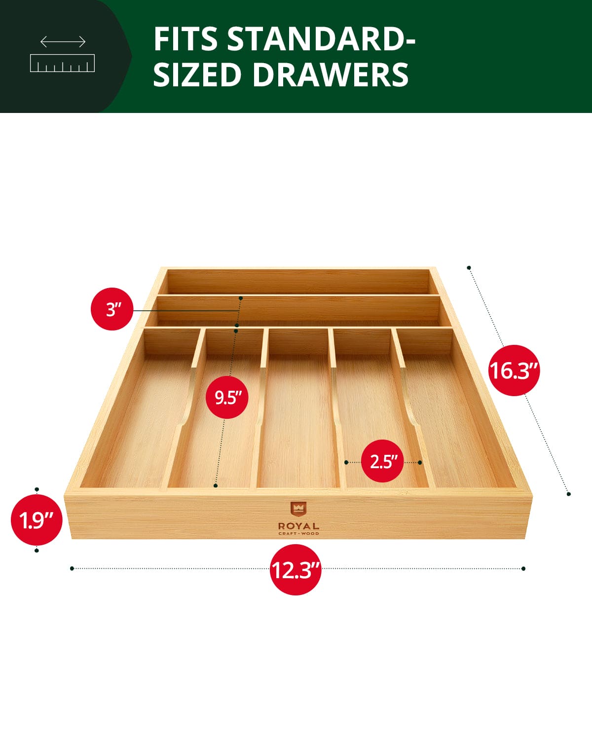 Basic Silverware Drawer Organizer, Natural, photo 9 of 9
