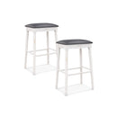 24 Inch Bar Stool Set of 2 with Padded Seat Cushions and Wood Legs-24 inches by DirectDeals