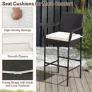 2/4 Pieces Outdoor PE Rattan Cushioned Barstool Set with Armrests by LJGDeals