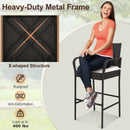 2/4 Pieces Outdoor PE Rattan Cushioned Barstool Set with Armrests by LJGDeals