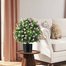 2 Pack Artificial Boxwood Topiary Ball Tree Faux Shrub Bushes with Flowers by LJGDeals
