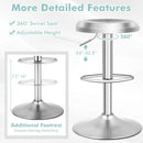 Modern Swivel Adjustable Height Bar Stool with Footrest for Pub Bistro Kitchen Dining by LJGDeals