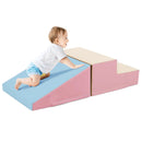 2-Piece Step and Slide Climber for Infants and Toddlers Baby Soft Play Set Foam Blocks-Pink & Blue by LJGDeals