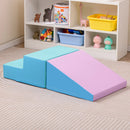 2-Piece Step and Slide Climber for Infants and Toddlers Baby Soft Play Set Foam Blocks-Blue by DirectDeals