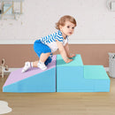 2-Piece Step and Slide Climber for Infants and Toddlers Baby Soft Play Set Foam Blocks-Blue by LJGDeals