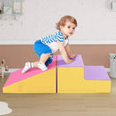 2-Piece Step and Slide Climber for Infants and Toddlers Baby Soft Play Set Foam Blocks-Yellow by LJGDeals