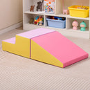 2-Piece Step and Slide Climber for Infants and Toddlers Baby Soft Play Set Foam Blocks-Yellow by LJGDeals