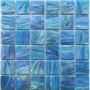 Denim Blue 12x12 Glossy Uniform square Glass Mosaic Tile (10 pack, 10 sq ft/case) - Sample