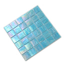 Light Teal Blue 12x12 Glossy Uniform square Glass Mosaic Tile (10 pack, 10 sq ft/case) - Sample