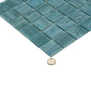 Yale Blue 12x12 Glossy Uniform square Glass Mosaic Tile (10 pack, 10 sq ft/case)