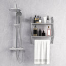 Wall Mounted 2-Tier Bathroom Towel Rack with 2 Towel Bars by DirectDeals