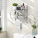 Wall Mounted 2-Tier Bathroom Towel Rack with 2 Towel Bars by DirectDeals