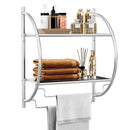 Wall Mounted 2-Tier Bathroom Towel Rack with 2 Towel Bars by DirectDeals