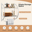Wall Mounted 2-Tier Bathroom Towel Rack with 2 Towel Bars by DirectDeals