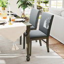 Upholstered Dining Chairs Set of 2 with Rubber Wood Legs and High Back-Gray by LJGDeals