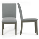 Upholstered Dining Chairs Set of 2 with Rubber Wood Legs and High Back-Gray by LJGDeals
