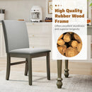 Upholstered Dining Chairs Set of 2 with Rubber Wood Legs and High Back-Gray by LJGDeals
